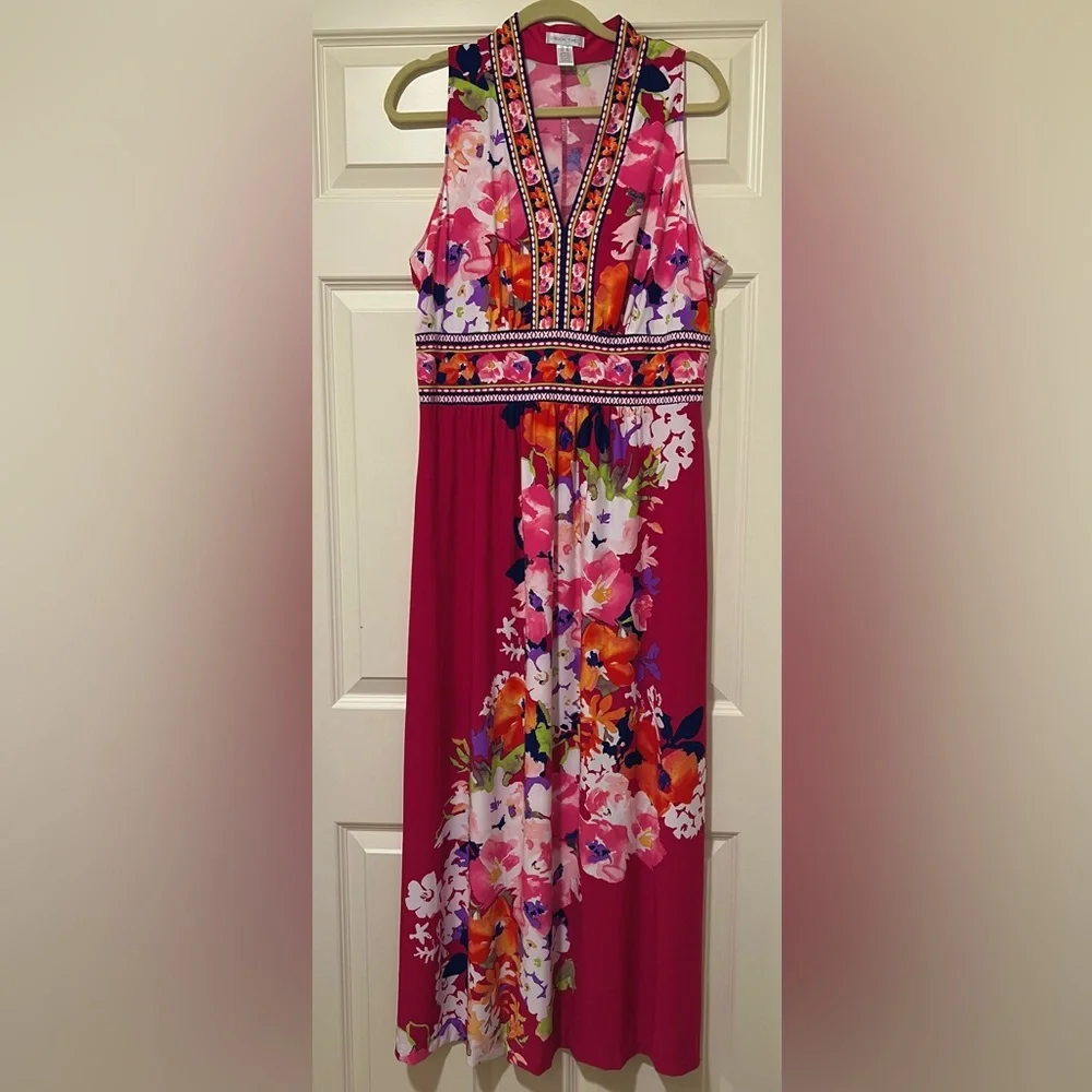 London Times Pink Floral Maxi Dress - Picture 1 of 1